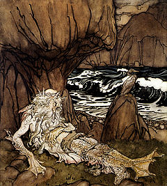 A Crowned Merman by Arthur Rackham